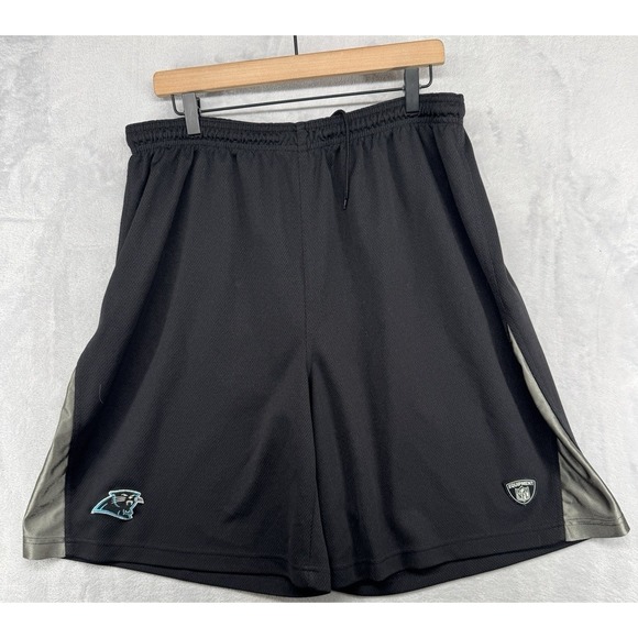 VTG Team Issued Reebok‎ NFL Equipment Carolina Panthers Black Shorts Men's XLT - Picture 1 of 7
